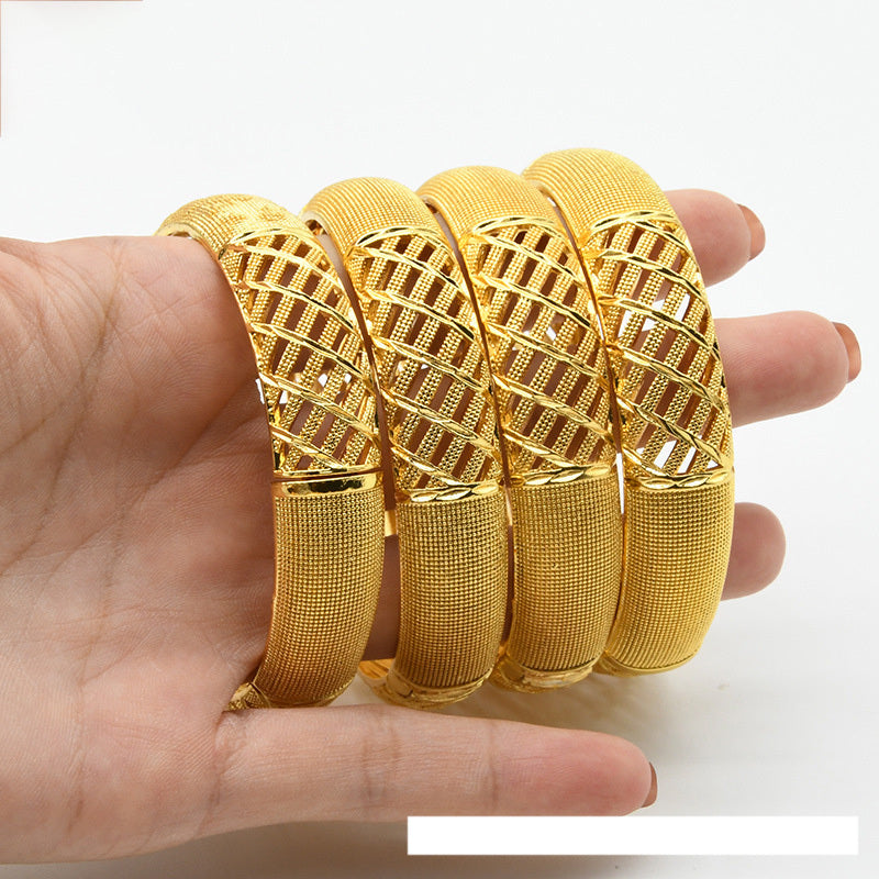 24K Vergulde Indiase Stijl Zandgouden Armband met Patroon Per Stuk voor Dames