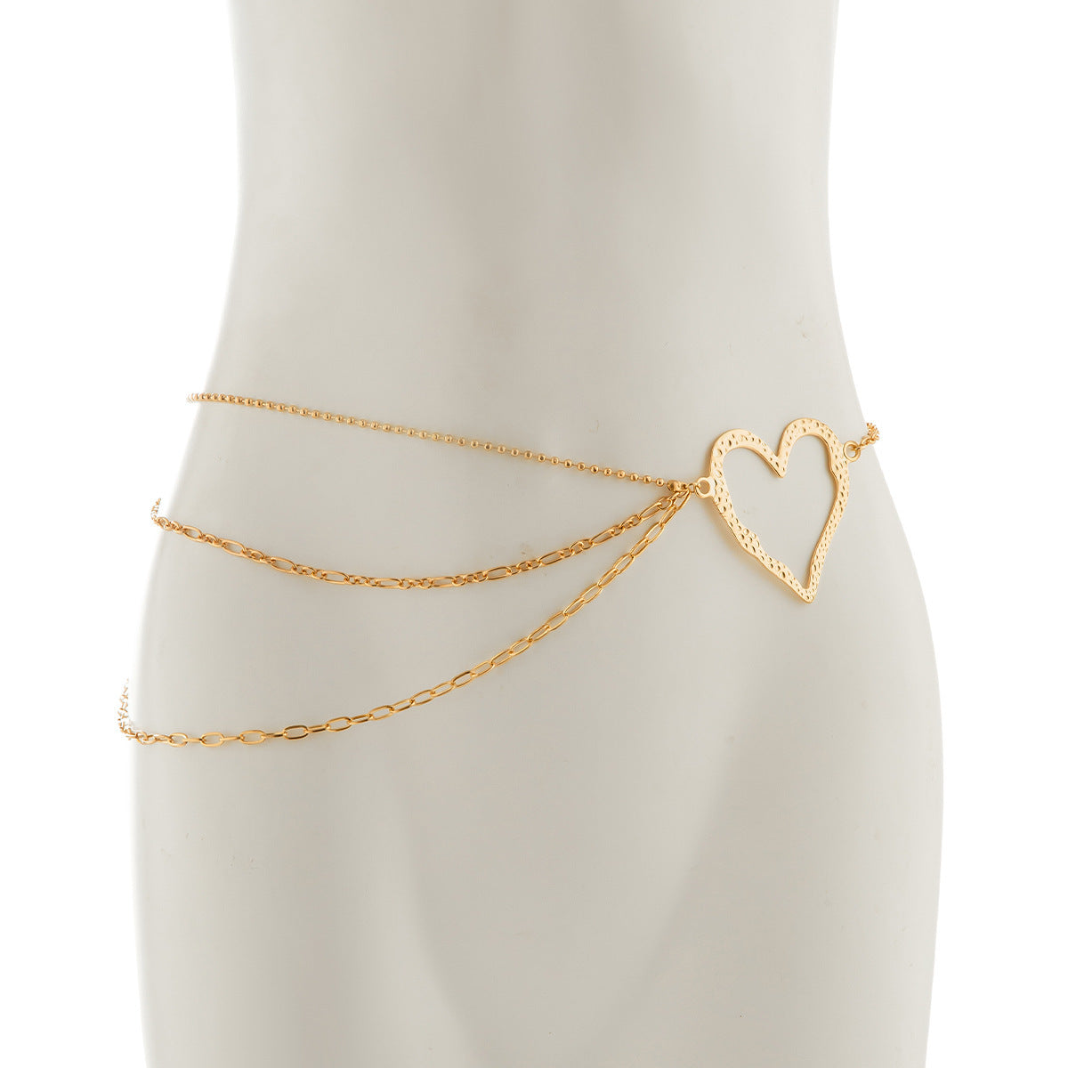 Modieuze Elegante Gelaagde Dunne Tailleketting met Grote Hartvorm van Legering voor Dames