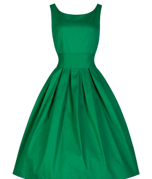 Hepburn Style Retro Mouwloze Slanke Taille 50's Big Swingjurk voor Dames & Plus-size