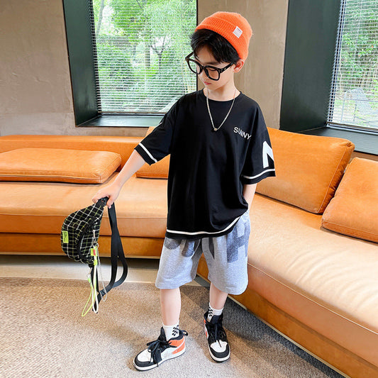 CUHK Kids Tweedelig Sport Outfit T-shirt met Korte Mouwen & Shorts voor Kinderen