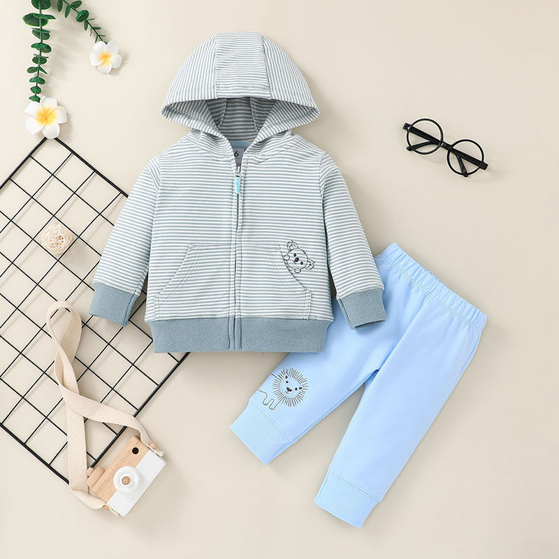 Casual 2-delige Set Sweatvest met Capuchon & Joggingbroek voor Baby's/ Peuters