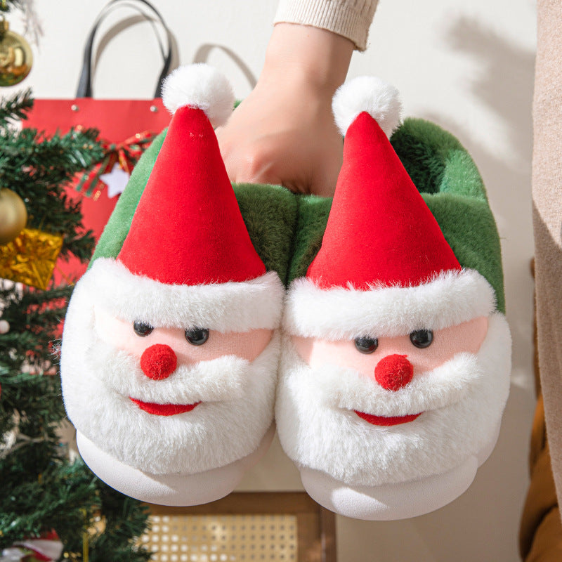 Kerstmis Winterse Warme Schattige Antislip Santa-Claus Pantoffels met Dikke Zool voor Binnen in Huis voor Unisex