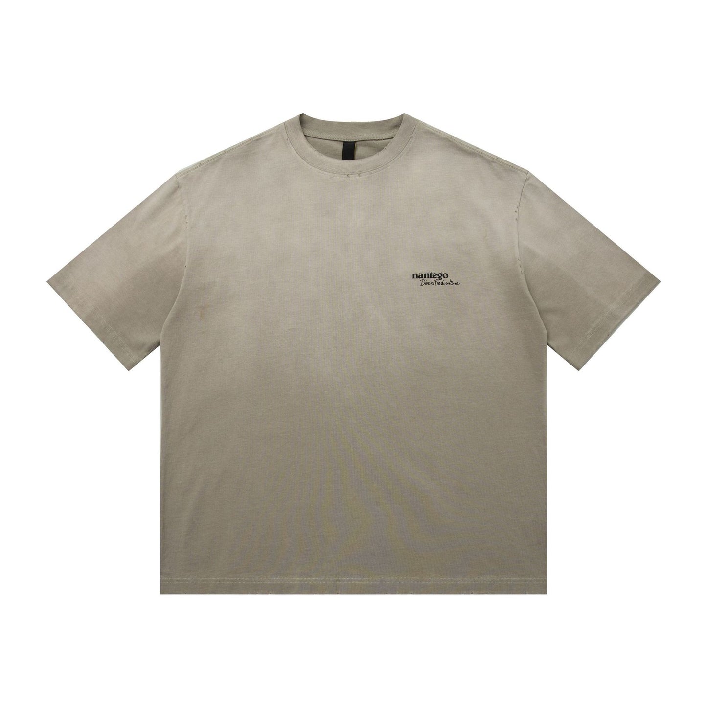 Stijlvolle Sportieve Effen Kleur Casual Vintage Letterprint T-shirt met Ronde Hals en Korte Mouwen voor Unisex