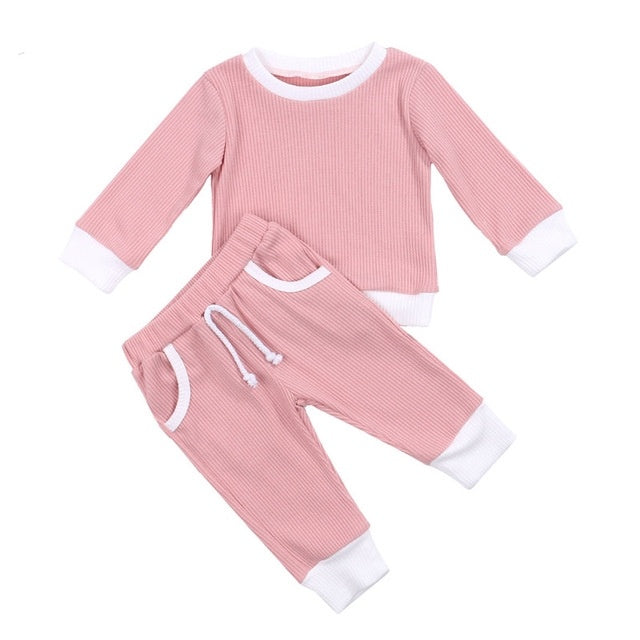 Casual Tweedelige Set Tops met Lange Mouwen & Lange Broeken voor Meisjes