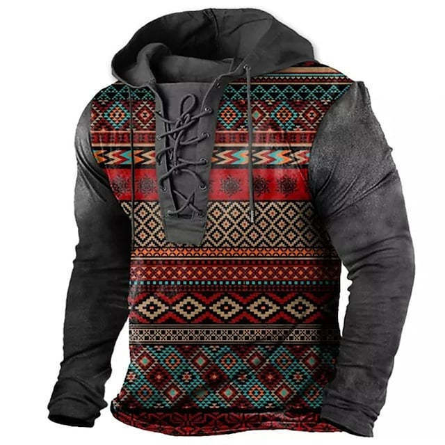 Retro Vlag Print Heren Hoodie