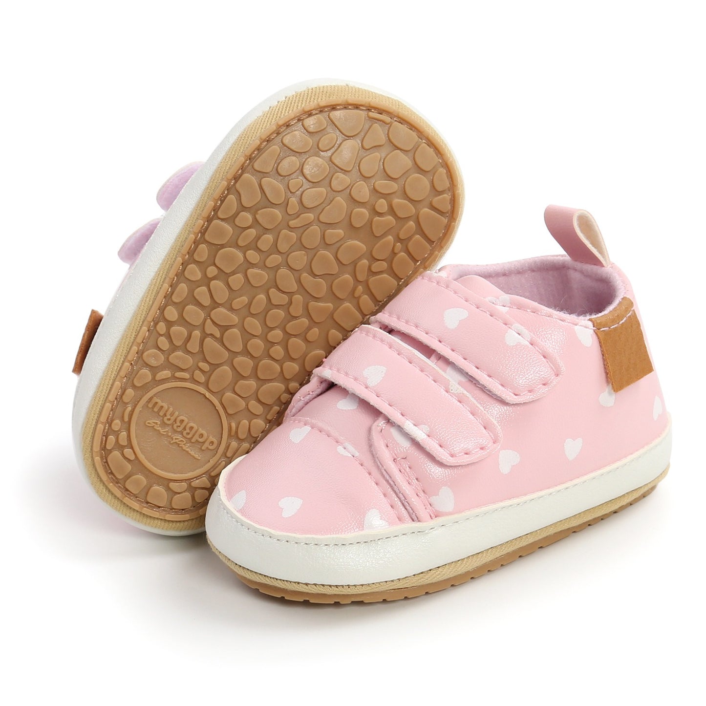 Eenvoudige Casual Effen Kleur Comfortabele Sneakers van PU-Leer met Klittenbandsluiting en Ronde Neus voor Kinderen