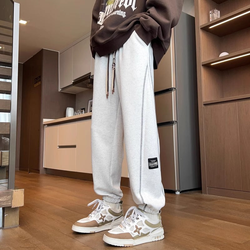 Stijlvolle Casual Effen Kleur Losse Sportieve Gestreepte Joggingbroek met Toelopende Pijpen en Trekkoord  voor Heren & Jongens