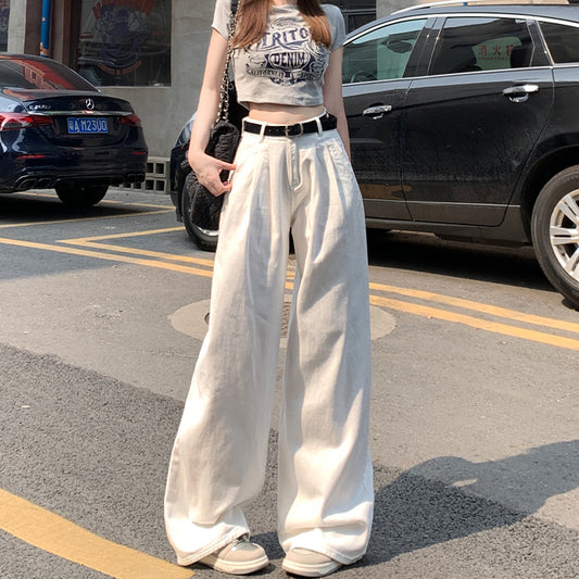 Amerikaanse Stijl Losse Witte Jeans voor Dames/ Plus-size & Meisjes