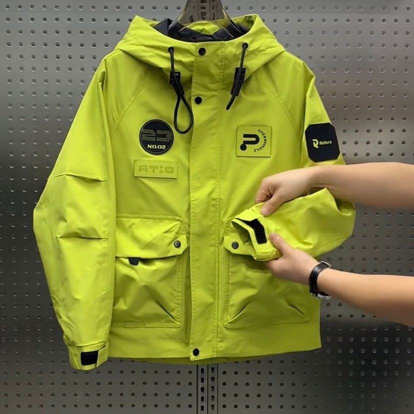 Workwear Losse Windjacket met Capuchon voor Heren