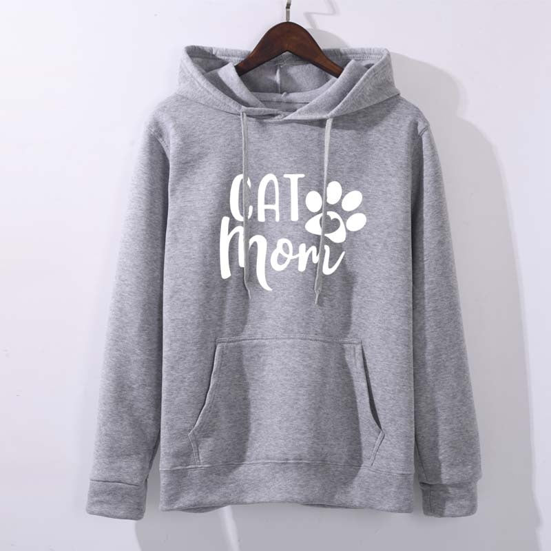 Dames Dog Mom Letter Print Hoodie