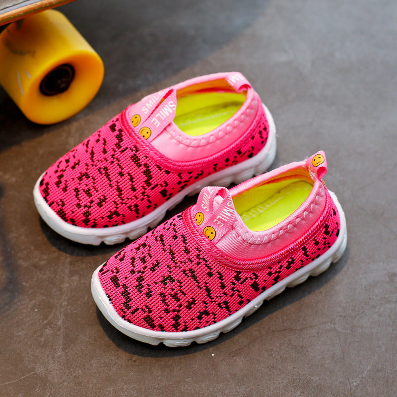 Trendy Casual Ademend Instapsneakers van Mesh met Gespikkeld Bedrukking en Klittenband voor Kinderen