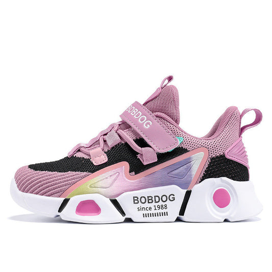 Casual Ademend Lichte Dubbele Mesh Sport-Sneakers met Klittenband voor Teenager