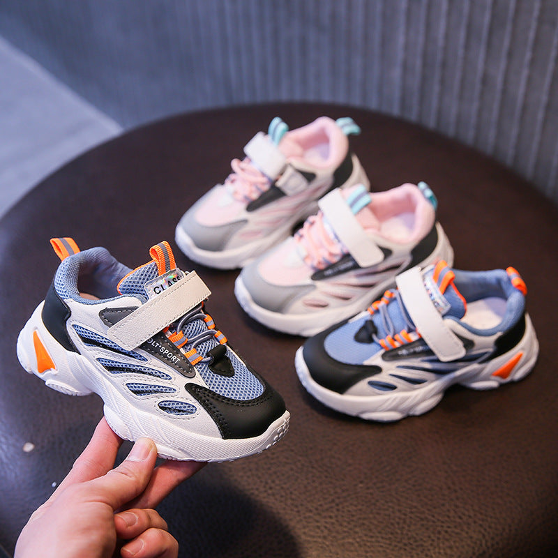 Casual Hardloop Antislip Sportsneakers van Mesh in Effen Kleur met Klittenband voor Kids