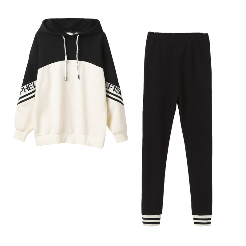 Tweedelig Set Sportswear Hoodie met Tekstprint & Joggingbroek voor Meisjes