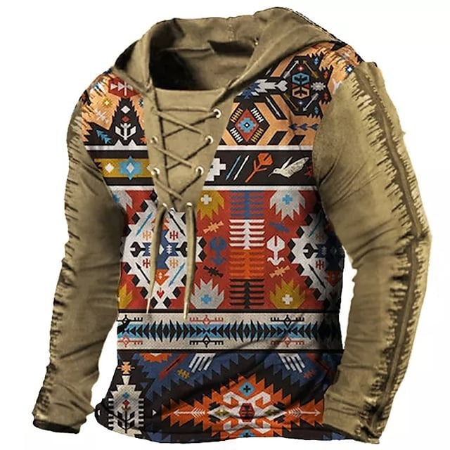 Retro Vlag Print Heren Hoodie