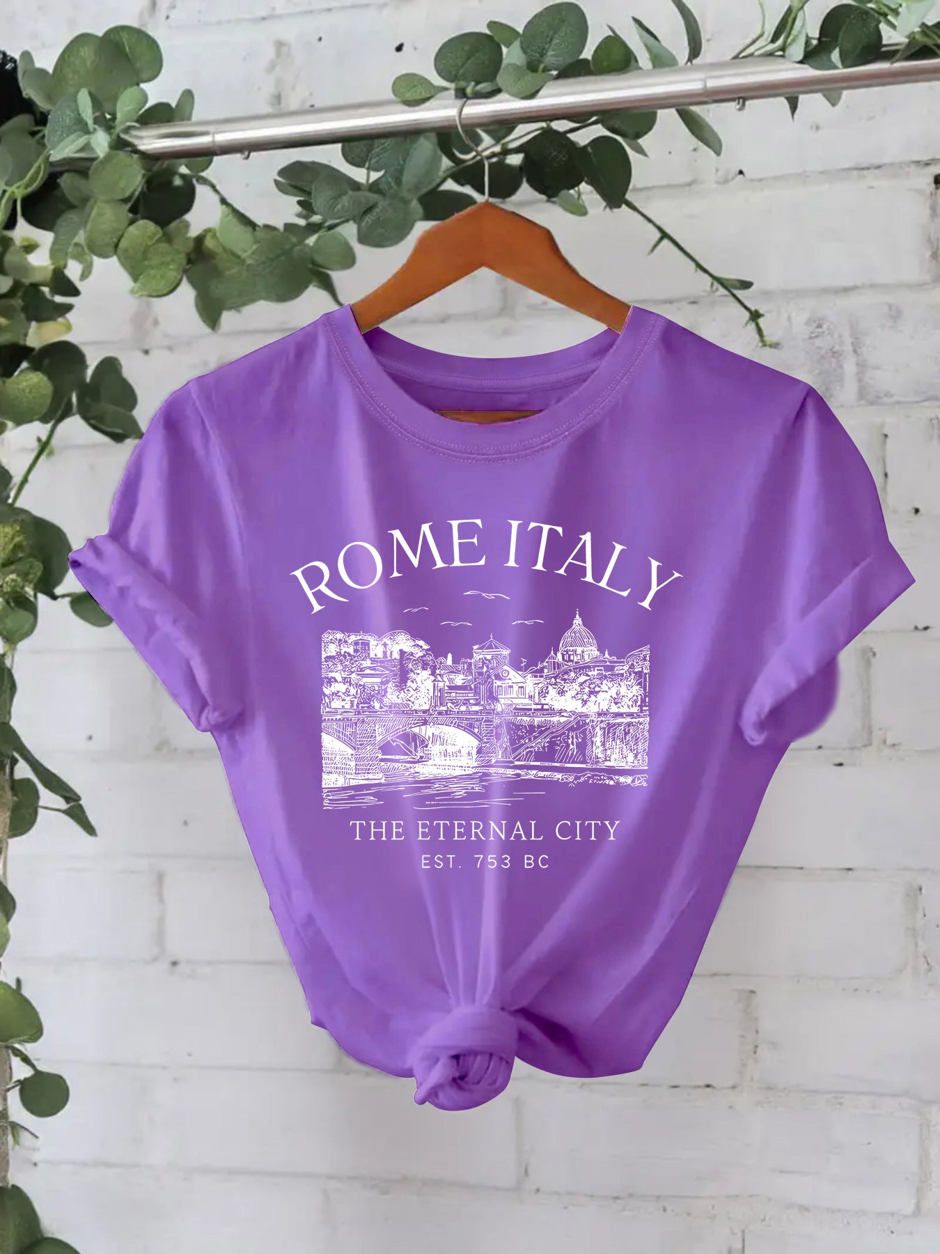 Trendy Stijlvolle Streetwear Effen Kleur Casual Ronde Hals T-shirt met Letterprint en Korte Mouwen voor Dames/Meiden & Plus-Size