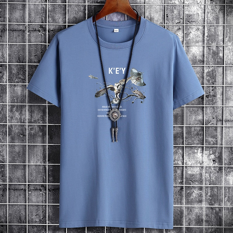 Modieuze Hiphopstijl Sportieve Effen Kleur Sportieve Ronde Hals T-shirt met Cartoonprint en Korte Mouwen voor Heren & Jongens