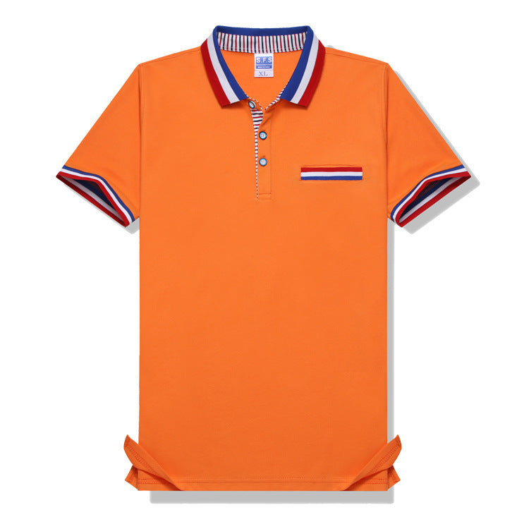 Europese Stijlvolle Casual Gestreepte Revers Poloshirt met Korte Mouwen en Knoopsluiting voor Kinderen