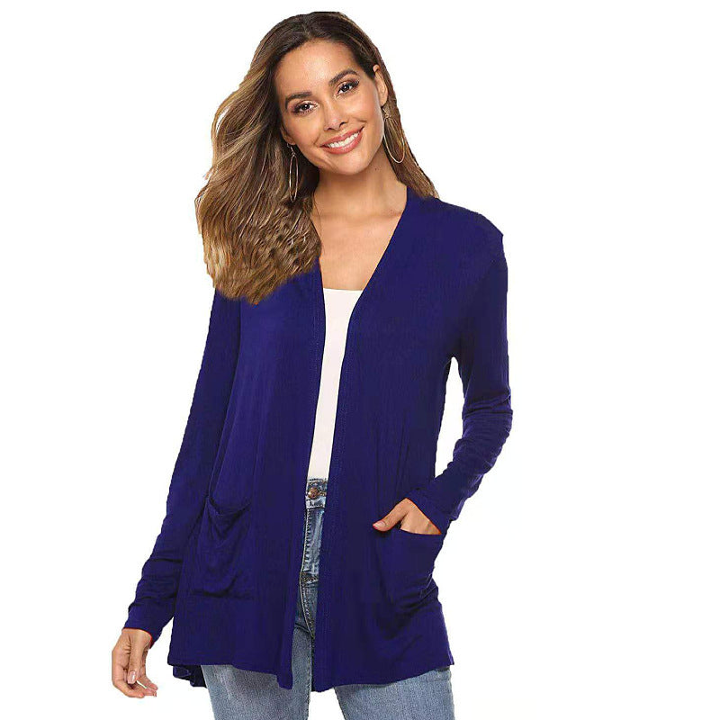 Europese en Amerikaanse Middellange Cardigan-trui voor Dames/ Plus-size & Meiden