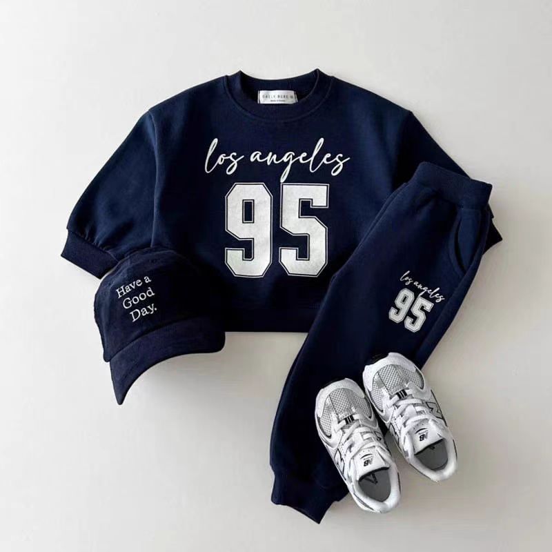 Trendy Casual 2-delige Outfit Sweatshirt met Print & Broek met Print voor Kinderen