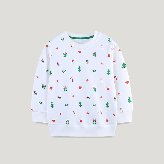 Europees en Amerikaans Stijl Kerstmode Schattige Sweatshirt Bedrukt voor Kinderen