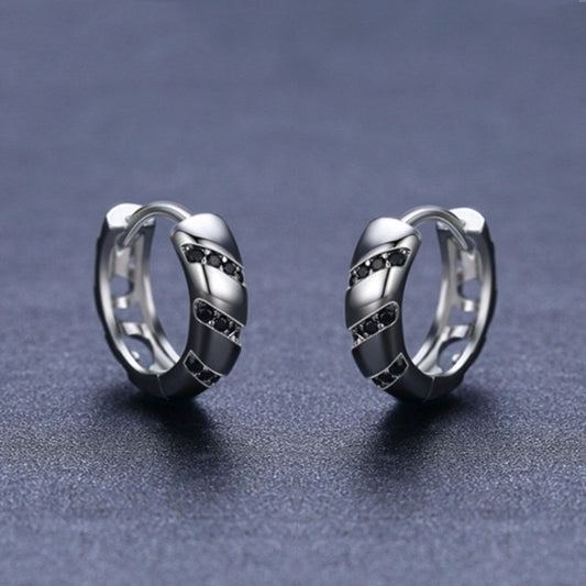 S925 Zilveren Europese Retro Creoool Oorbellen met Zirkoon Stenen voor Dames