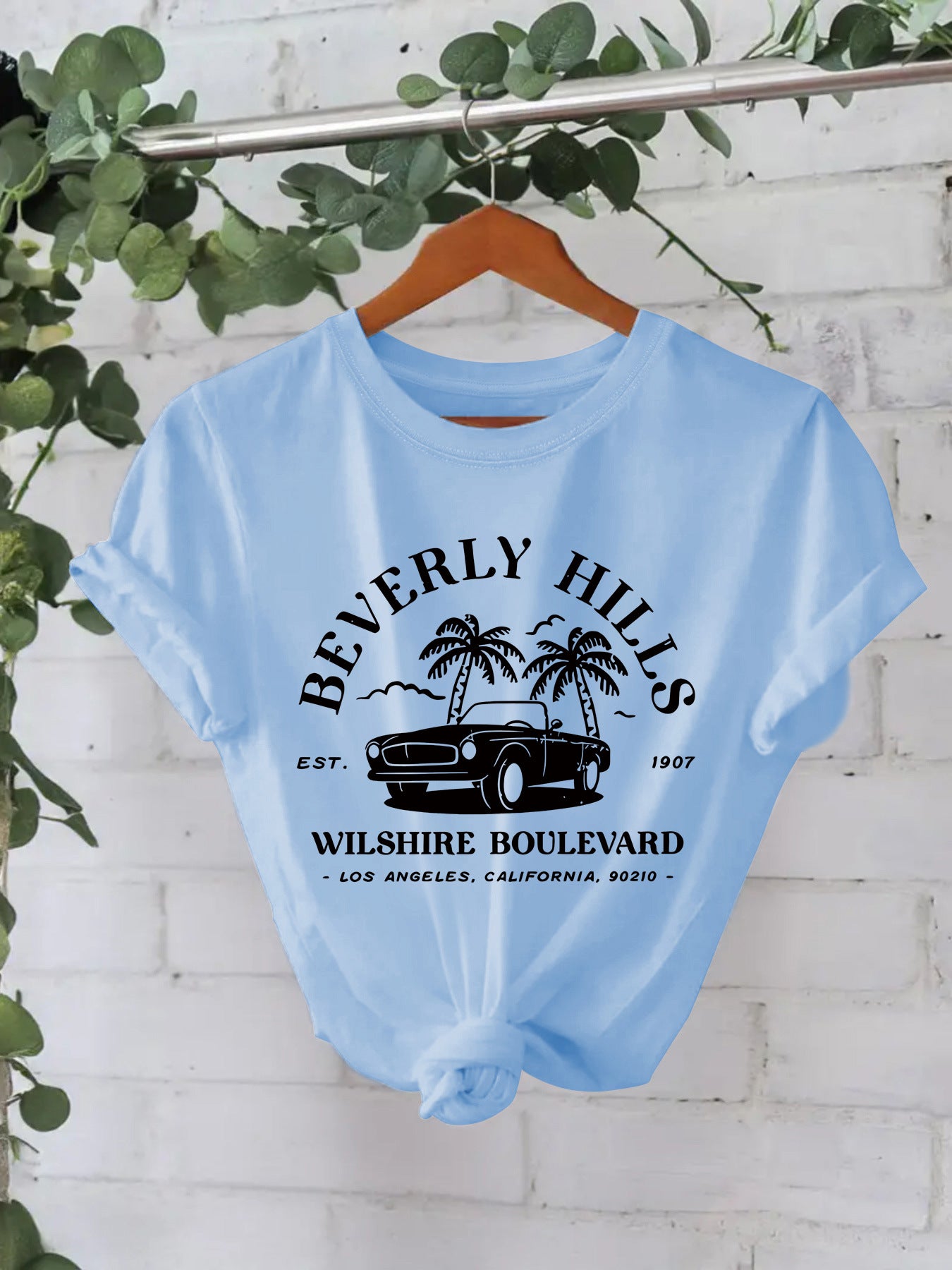 Trendy Moderne Streetwear Effen Kleur Casual Ronde Hals T-shirt met Letterprint en Korte Mouwen voor Dames/Meiden & Plus-Size