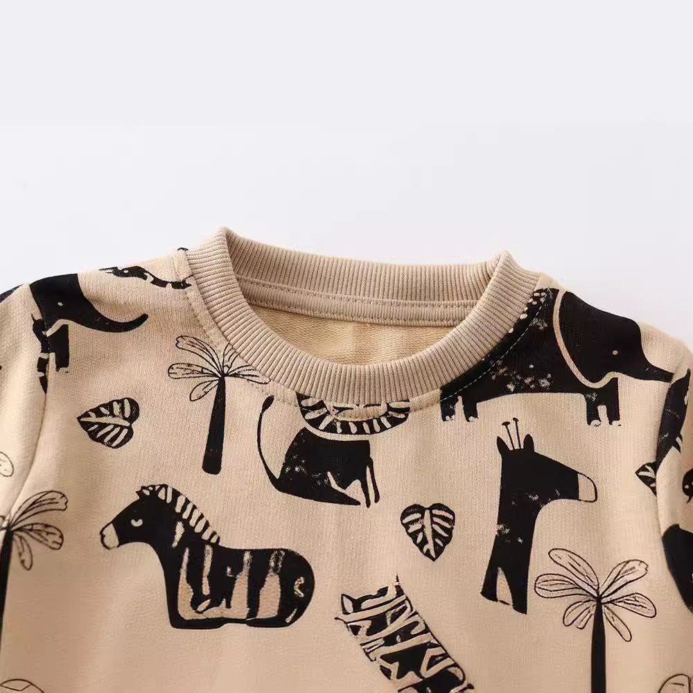 Europees en Amerikaans Sweatshirt met Dierenprint voor Peuters / Kinderen