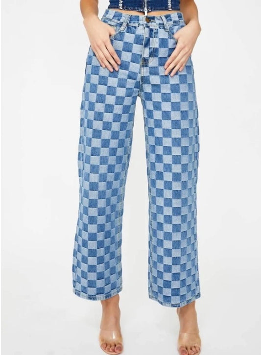 Geruite Jeans voor Dames