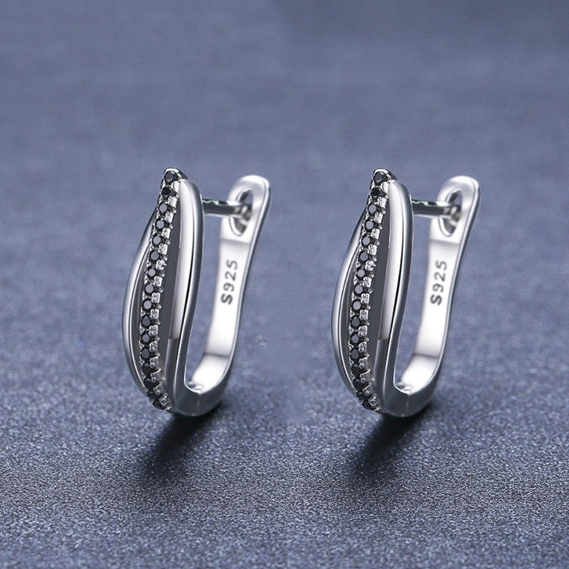 S925 Zilveren Retro Hong Kong-stijl Zirkoon Oorbellen voor Dames
