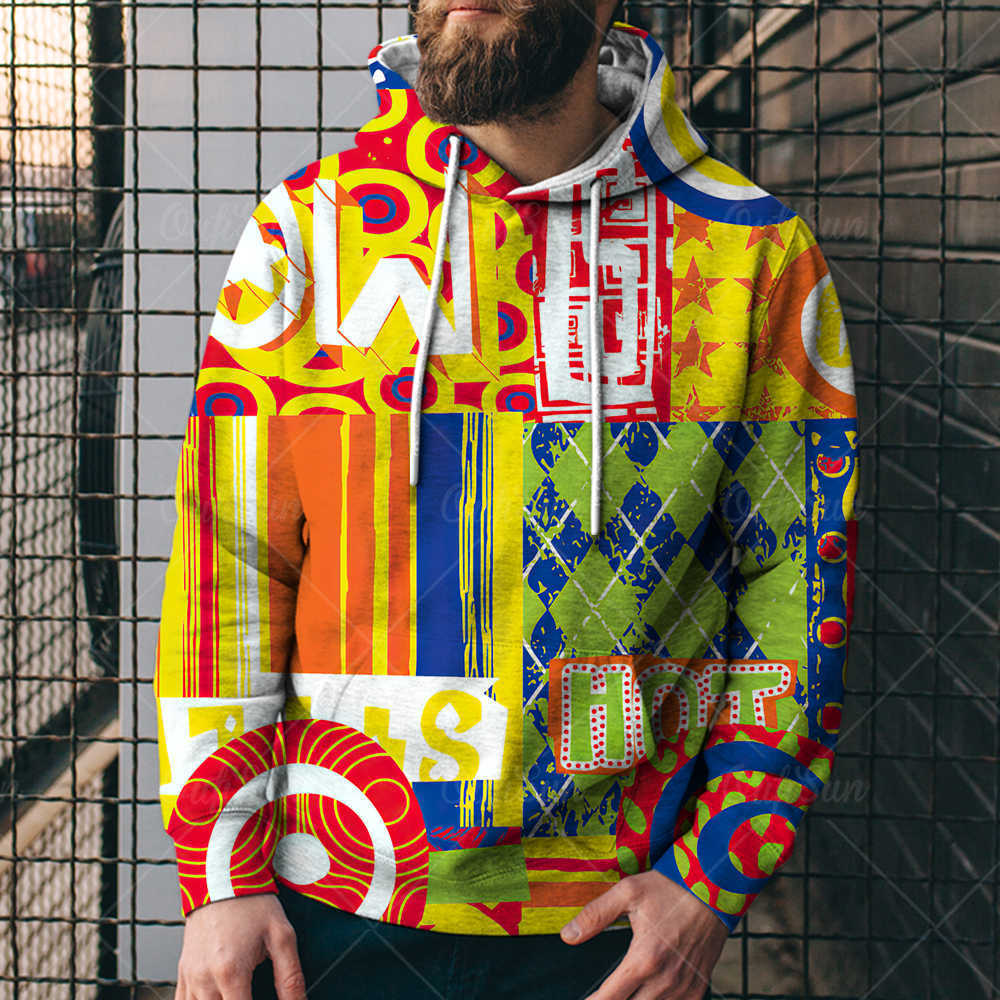 Geprinte hoodie met capuchon