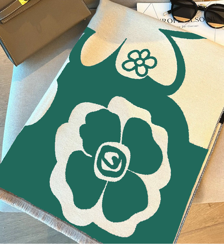 Kamer met airconditioning Lente en zomer Hoogwaardige veelzijdige zwart-witte sjaal warme jurk