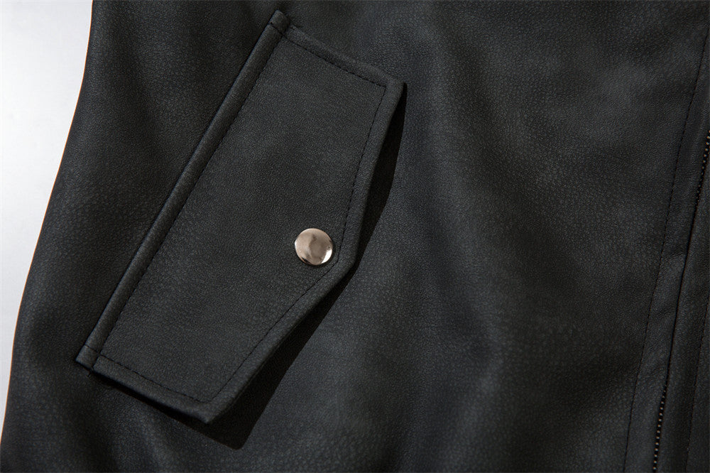 Retro Casual Jacket van PU-Leer met Geborduurde Letters voor Heren & Jongens