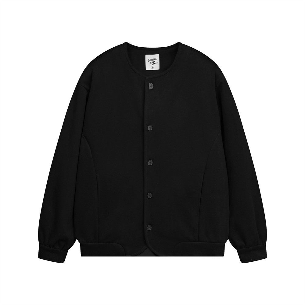 Amerikaanse Stijl Effen Kleur Losse Cardigan Trui met Knoop voor Heren & Jongens