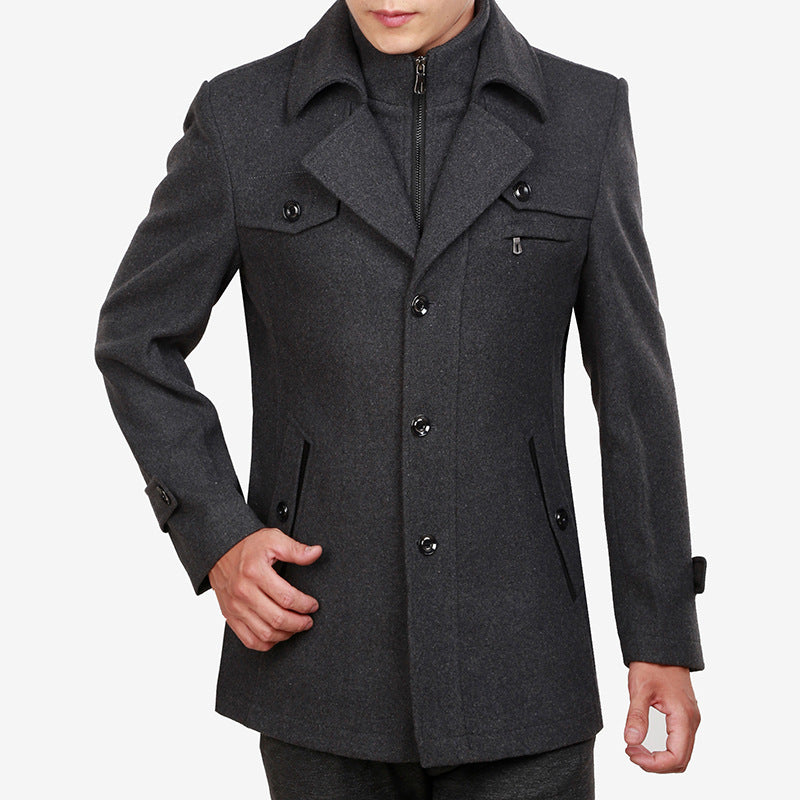Britse Stijl Elegant/Business Lange Trenchcoat van Wol met Riem voor Heren