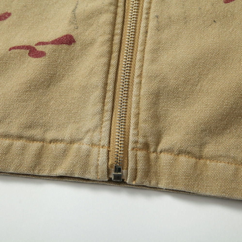 Amerikaanse Retro Street Distressed Werk Jacket met Graffiti voor Dames & Plus-size