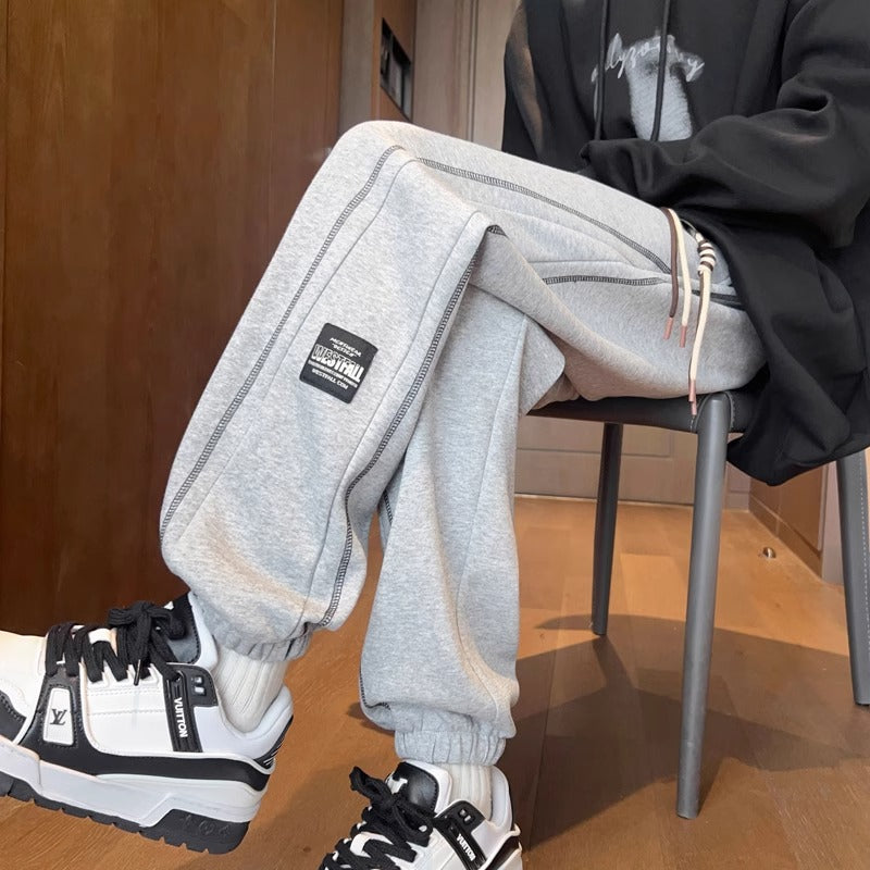 Stijlvolle Casual Effen Kleur Losse Sportieve Gestreepte Joggingbroek met Toelopende Pijpen en Trekkoord  voor Heren & Jongens