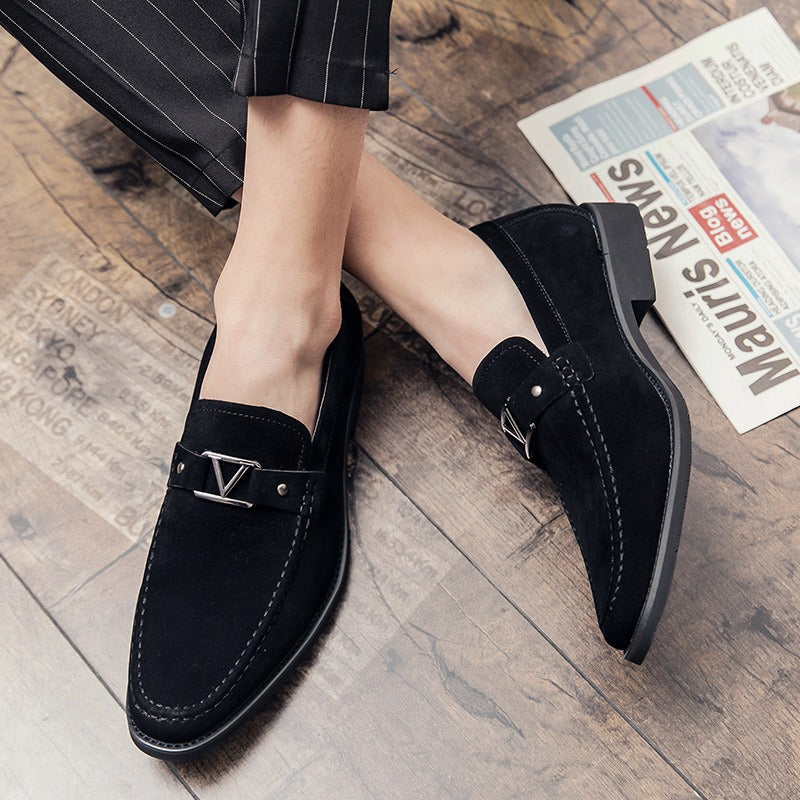 Klassieke Comfortabele Effen Kleur Casual/Business Instapschoenen van Imitatie Suède met Puntige Neus voor Heren