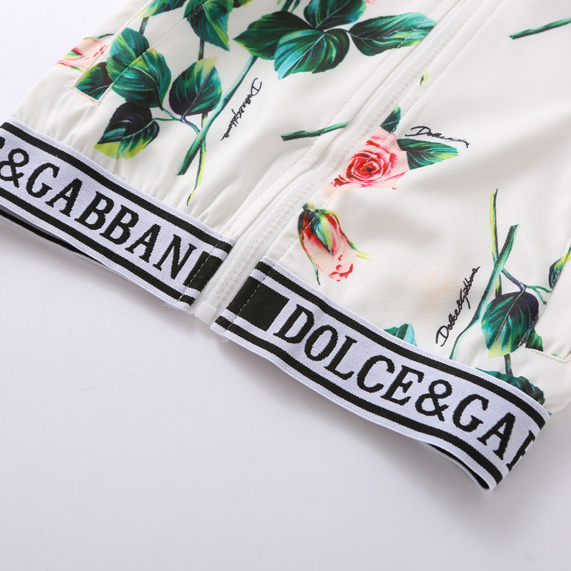 Kindermode 2-delig Set Bloemenprint Sweatvest & Broek voor Meisjes