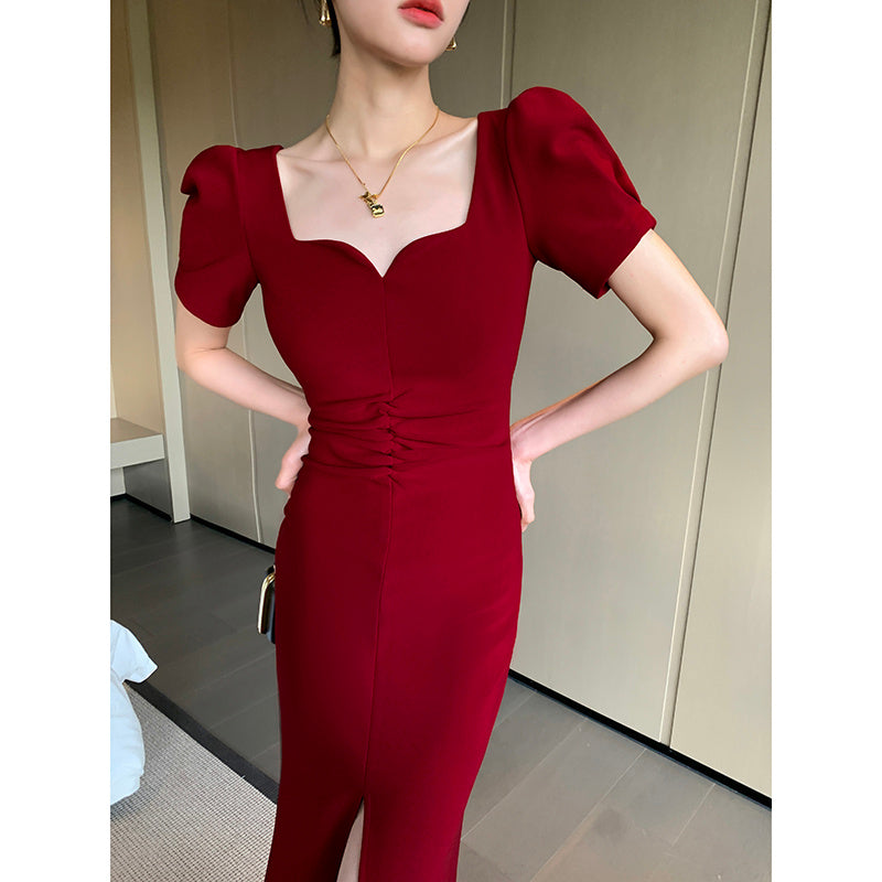 Vintage Hepburn-stijl Toast-verlovingsjurk