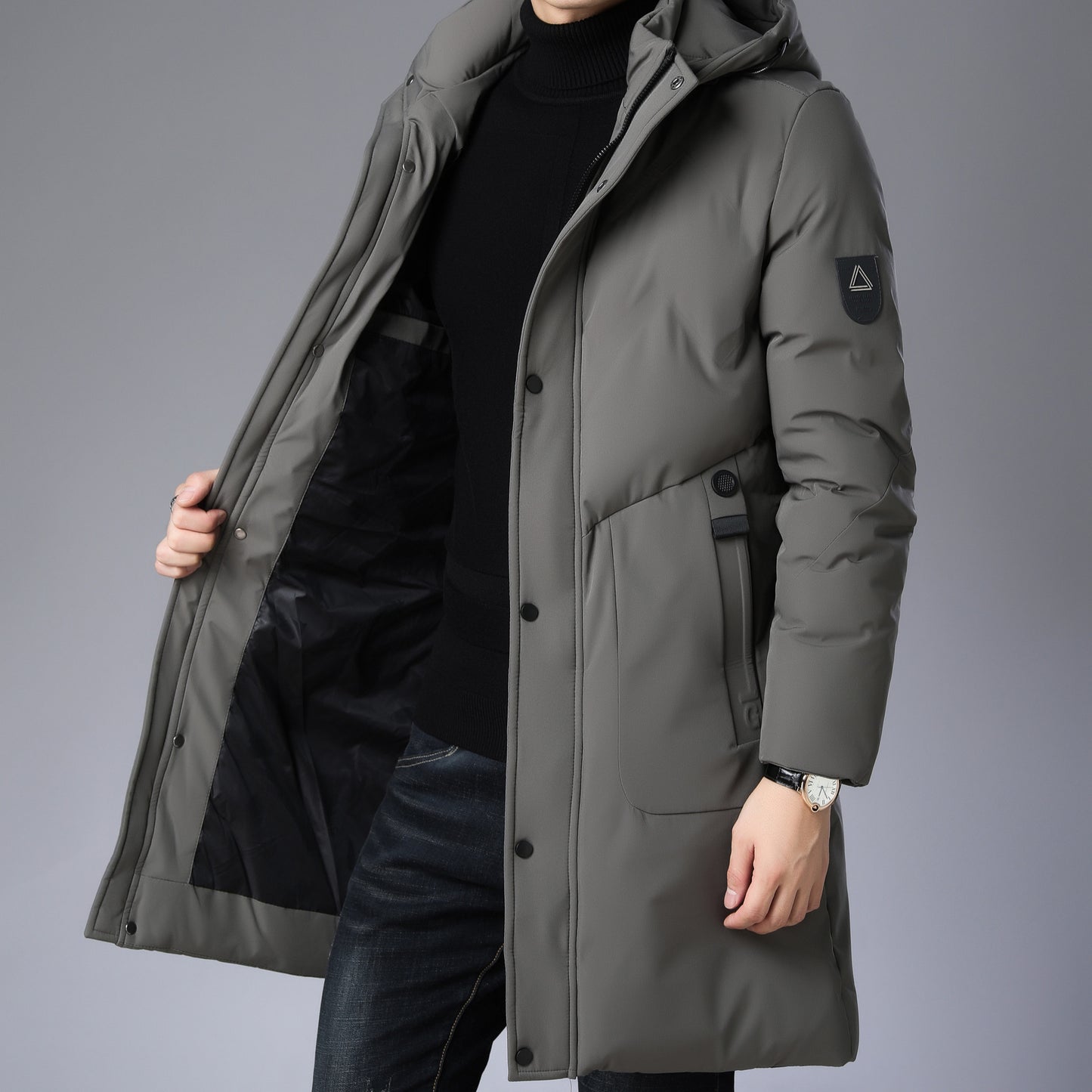 Wintermode Trendy Warme Baggy Jas met Capuchon Heren