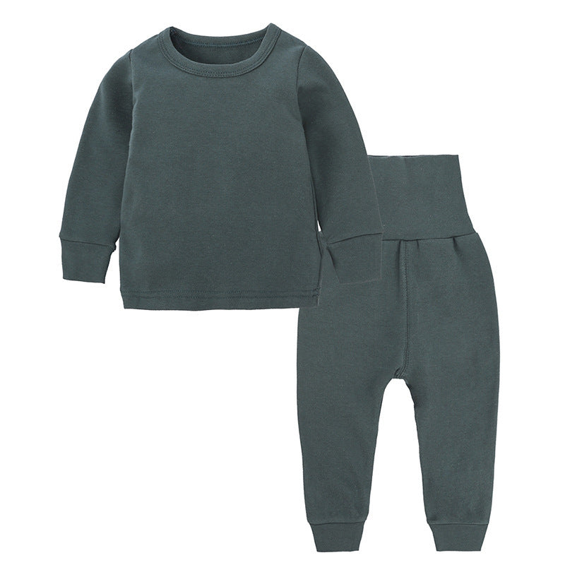Winterse Warme Basic Kinderpyjama Tweedelig-Set