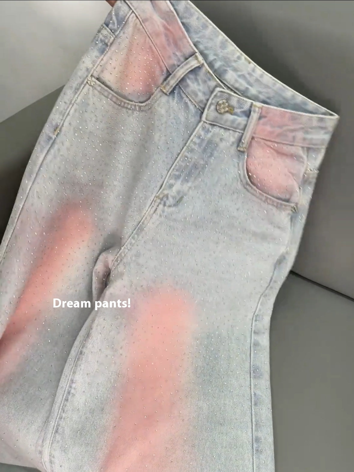 American Stijl Retro Distressed Rhinestone Jeans voor Dames/Plus-size & Meiden