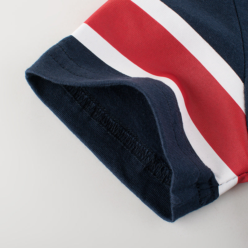 Casual Stijlvolle Sportieve Ronde Hals T-shirt met Bedrukte Letterprint en Korte Mouwen voor Kinderen