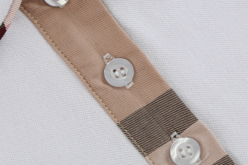 Europees en Amerikaans Contrasterend Geruit Revers Polo met Korte Mouwen voor Peuter /  Kinderen