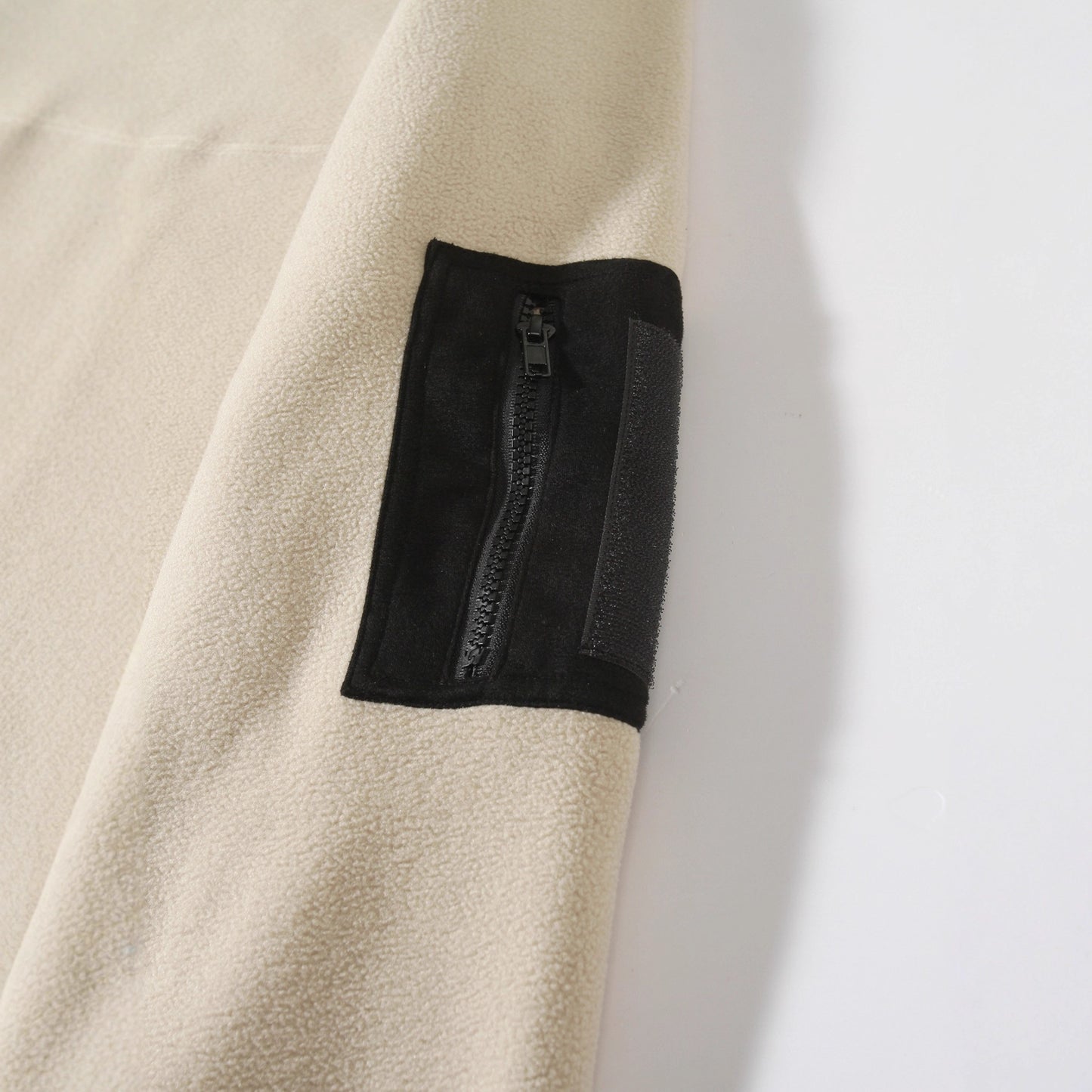 Trendy Koraal Fleece Outdoor Sweatshirt met Ritskraag voor Heren