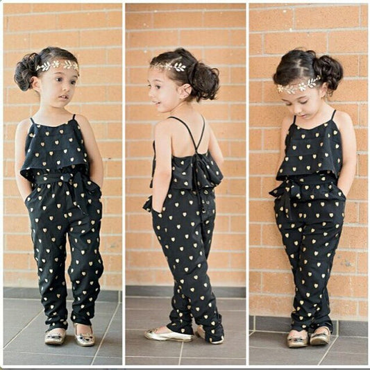 Mouwloos Polka Dot Band Jumpsuit van Katoen voor Meisjes