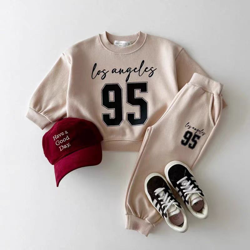 Trendy Casual 2-delige Outfit Sweatshirt met Print & Broek met Print voor Kinderen