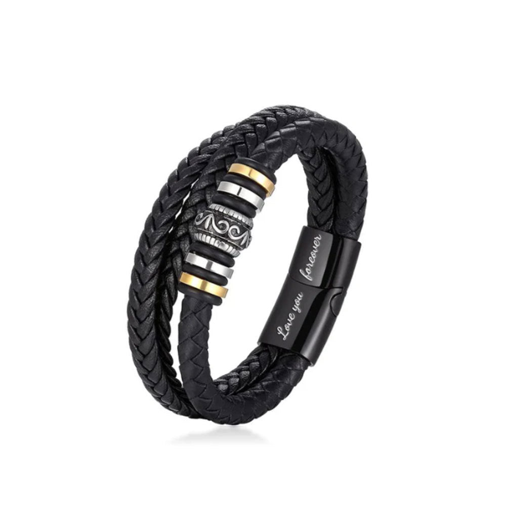 Stijlvolle Modieuze Gevlochten Vintage Touwarmband van PU-Leer met Roestvrijstalen Accenten voor Heren