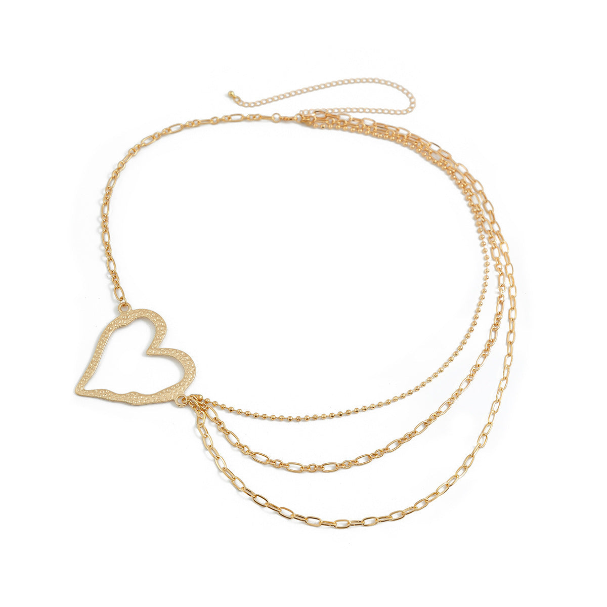 Modieuze Elegante Gelaagde Dunne Tailleketting met Grote Hartvorm van Legering voor Dames